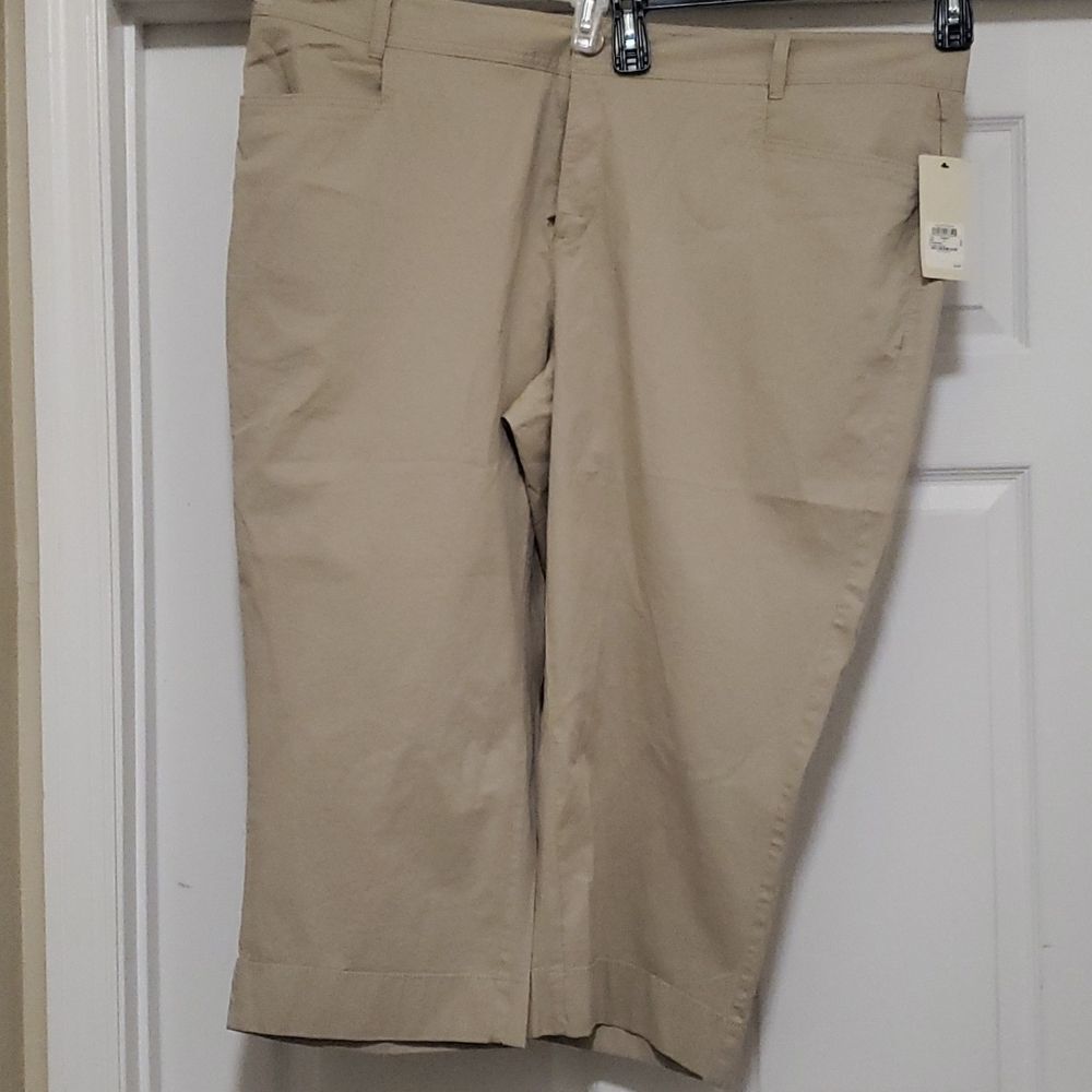 Sejour womens 22W tan Oxford  pant